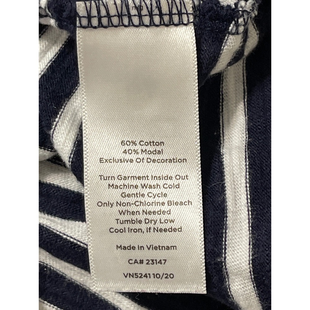 Talbots‎ Striped Short Sleeve Top LP Navy Blue White Nautical Coastal Parisian - Picture 7 of 8